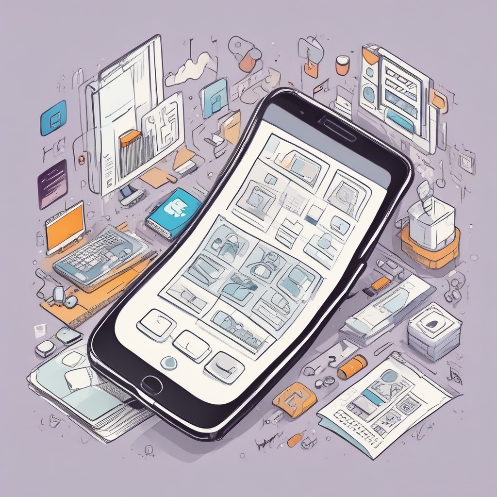 Mobile app design illustration